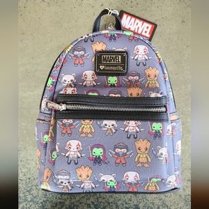 "Loungefly Marvel Guardians of the Galaxy Kawaii All Over Print Mini Backpack "